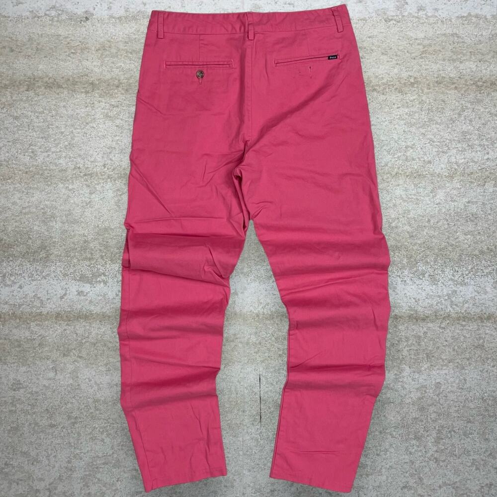 Vintage Y2K Polo Khakis Pants 30x32 Slim Fit Bubblegum Pink Flat Front